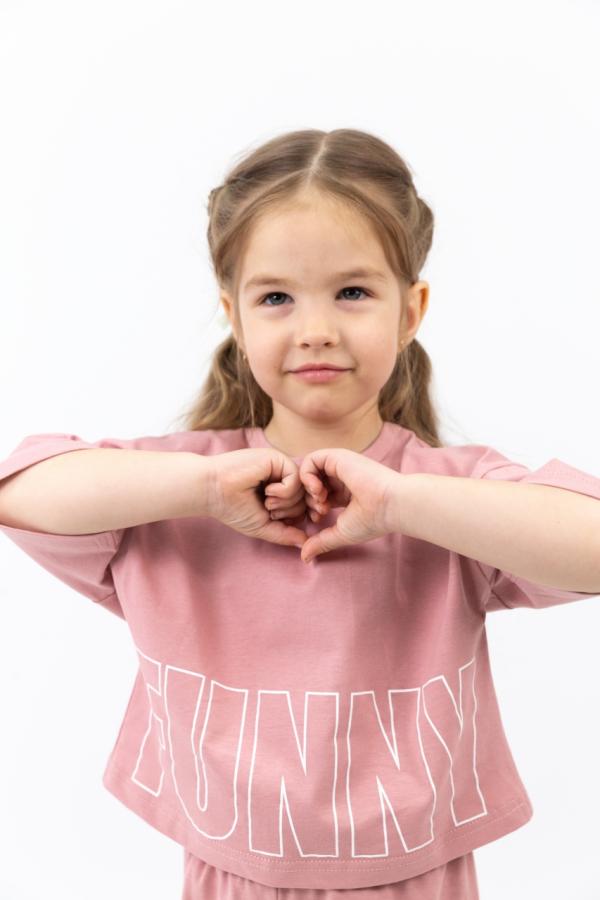 картинка Футболка для девочки Baby Boom Ф159/1-К Пудра от магазина детских товаров ALiSa