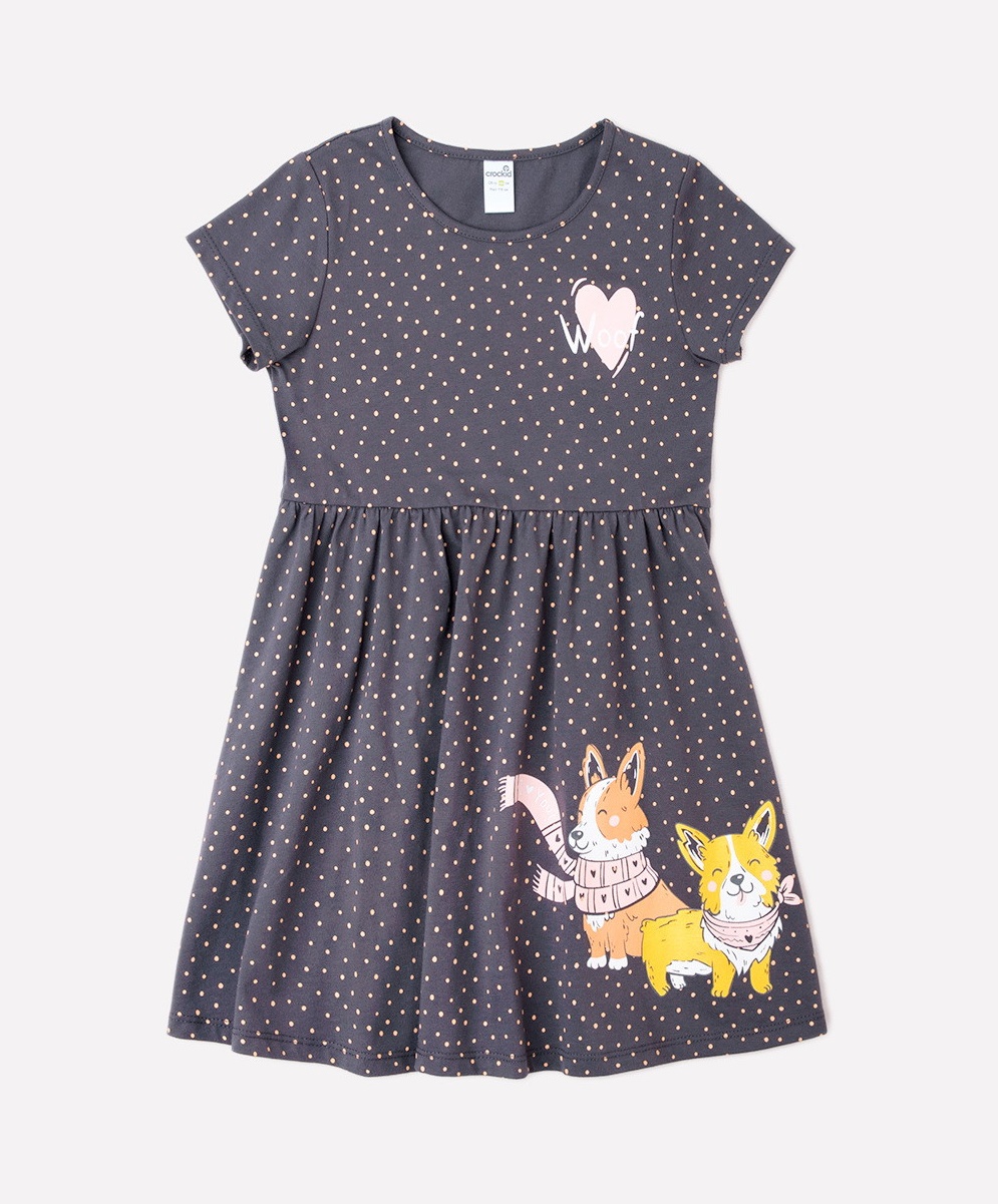 картинка Платье для девочки Crockid К 5647 коричневый, горошки к1250 от магазина детских товаров ALiSa