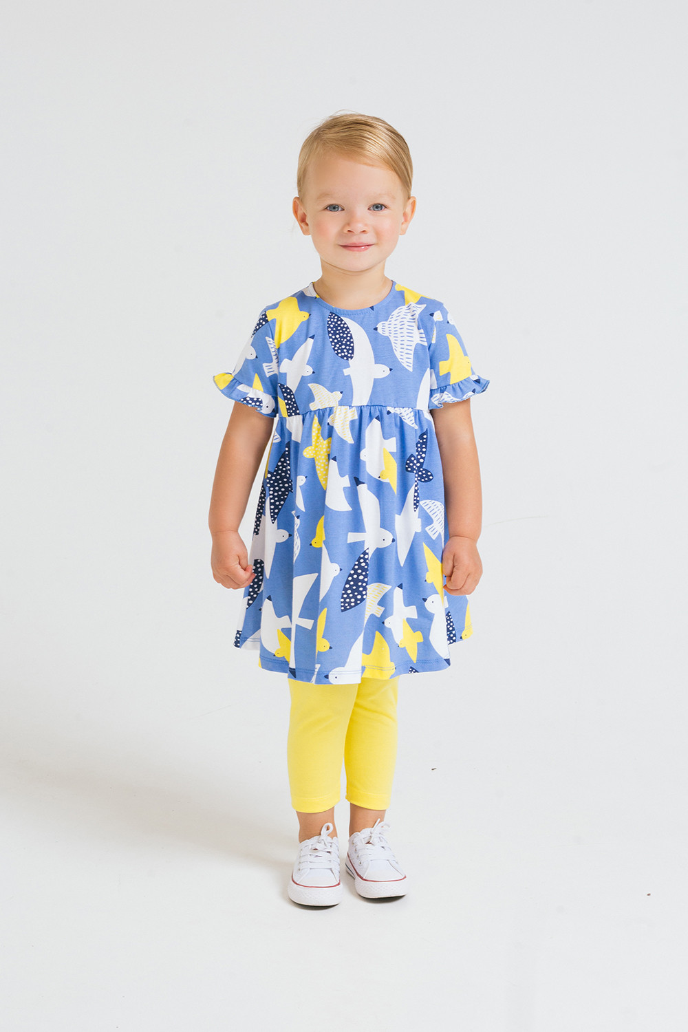 картинка Комплект для девочки Crockid КР 2657 чайки на голубом сапфире + сочный лимон к245 от магазина детских товаров ALiSa