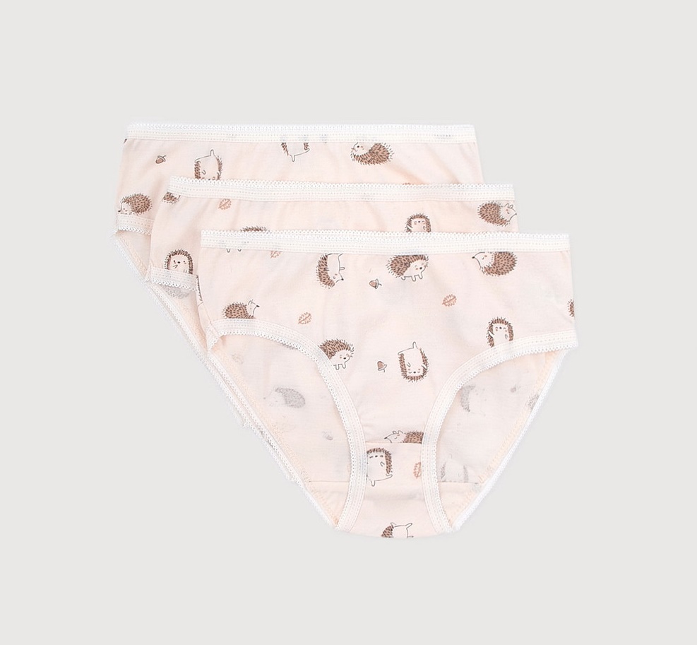 картинка Трусы для девочки Crockid К 1931-3 ежики на сливках от магазина детских товаров ALiSa