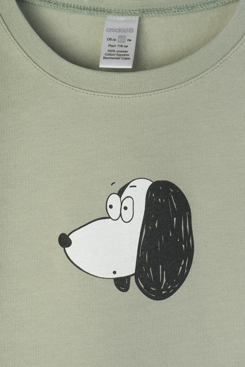 картинка Пижама детская Crockid К 1567 темно-оливкоый, собачки от магазина детских товаров ALiSa