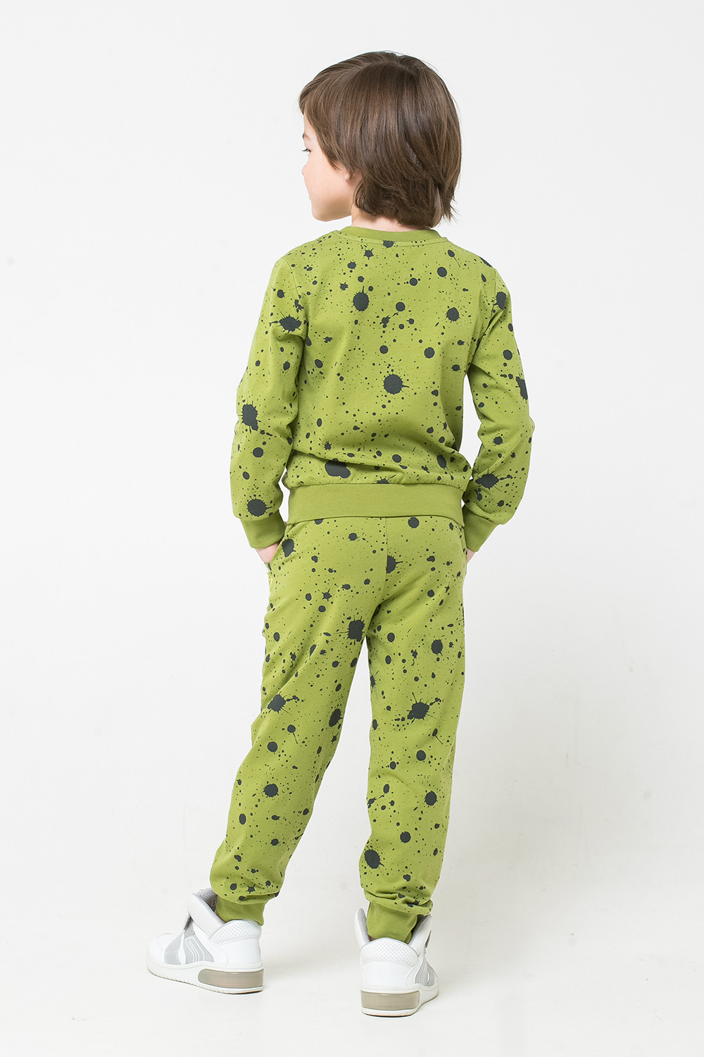 картинка Джемпер для мальчика Crockid К 301128 зеленый, брызги краски к1251 от магазина детских товаров ALiSa