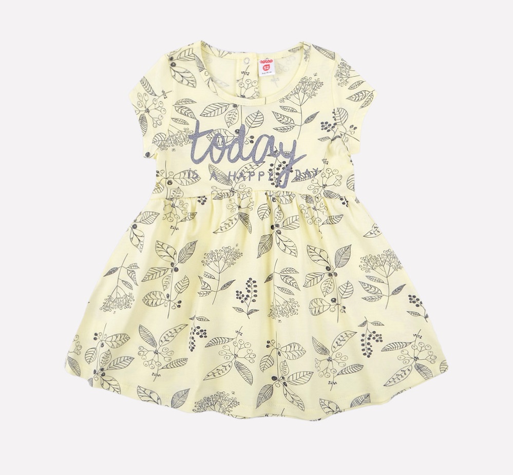 картинка Платье для девочки Crockid К 5405 бледно-лимонный, летние цветы от магазина детских товаров ALiSa