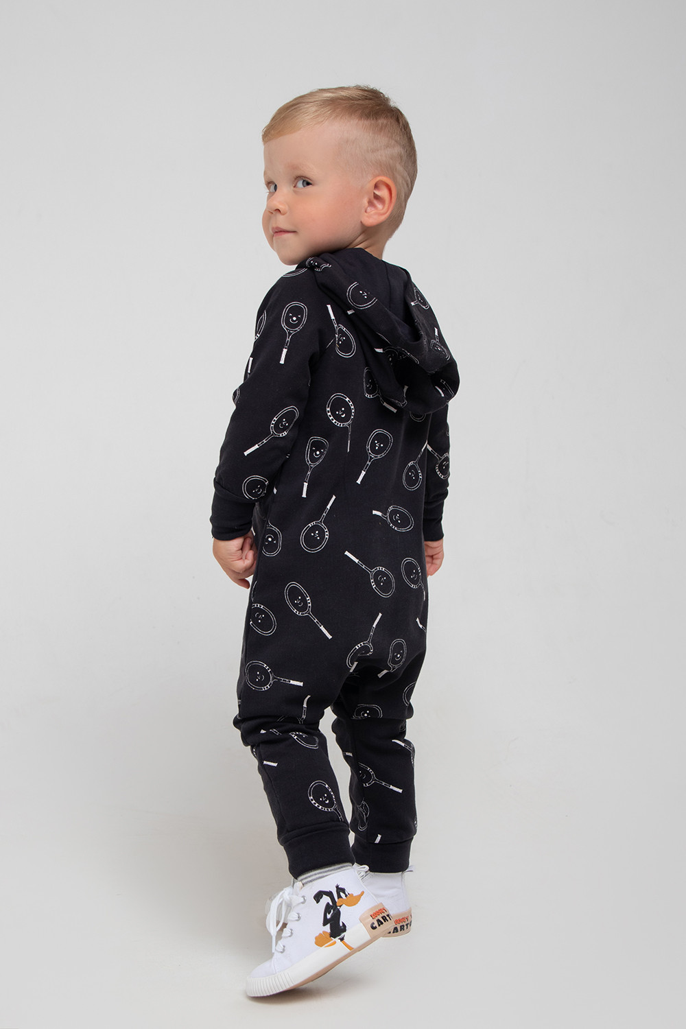 картинка Комбинезон для мальчика Crockid КР 6411 черный, теннисные ракетки к320 от магазина детских товаров ALiSa