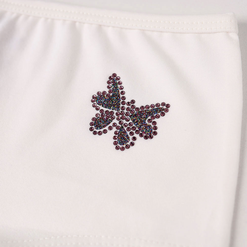 картинка Трусы шортики для девочки DR 5376-991 Белый стразы от магазина детских товаров ALiSa