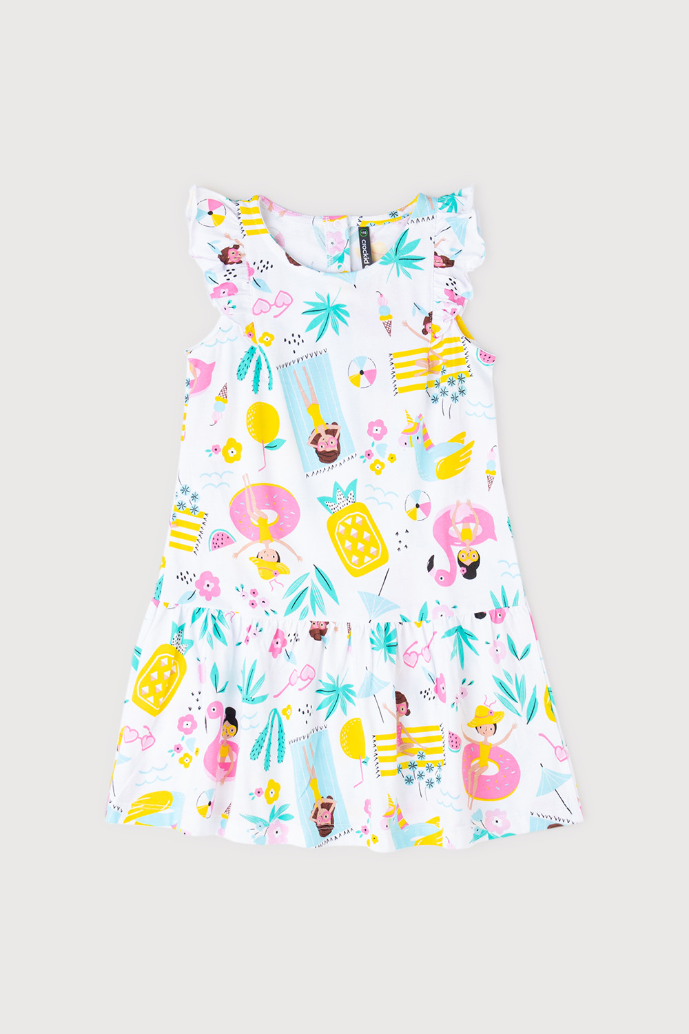 картинка Платье для девочки Crockid КР 5672 белый, пляжный отдых к277 от магазина детских товаров ALiSa
