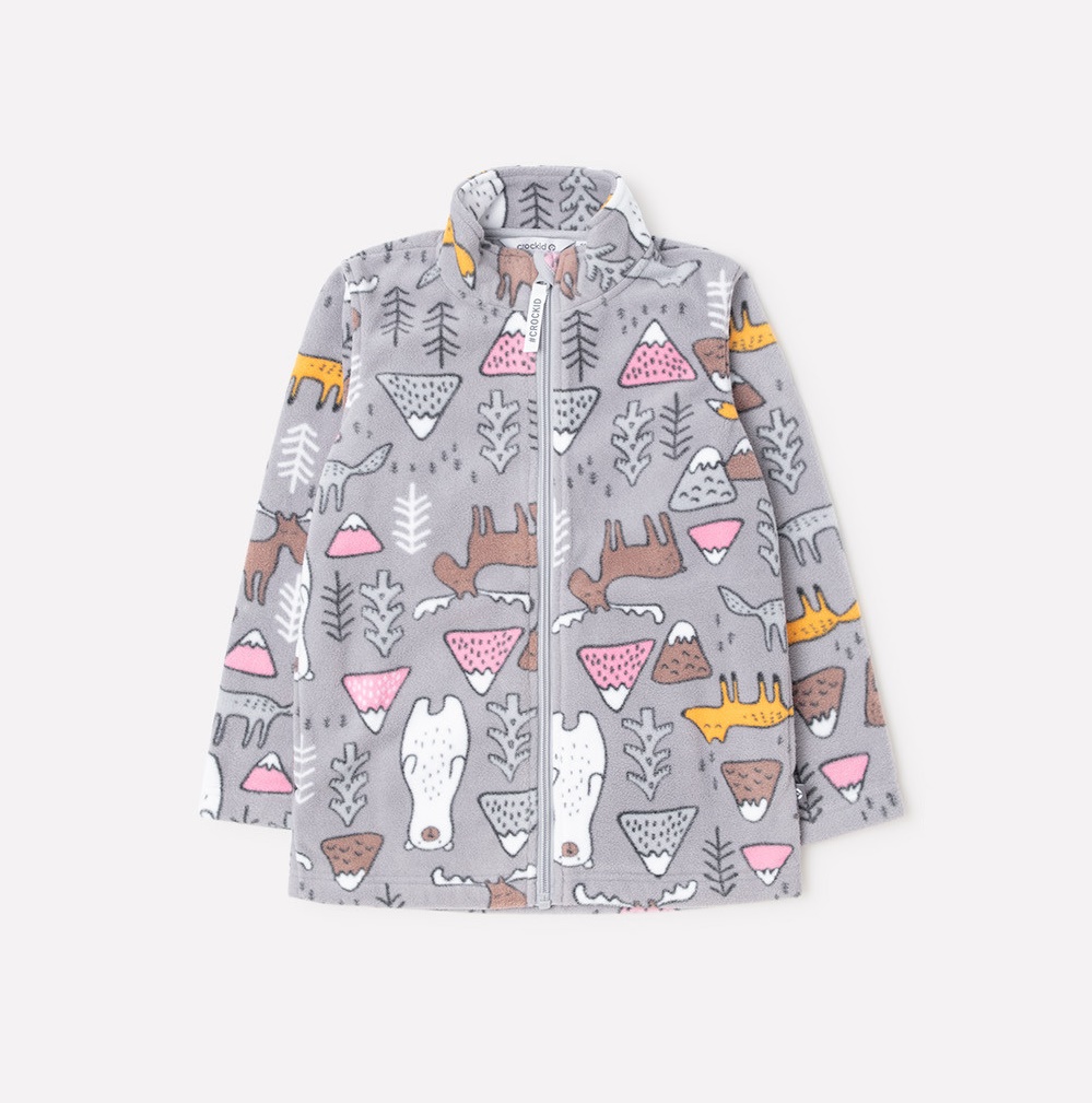 картинка Куртка флисовая для девочек Crockid ФЛ 34025/н/22 ГР от магазина детских товаров ALiSa