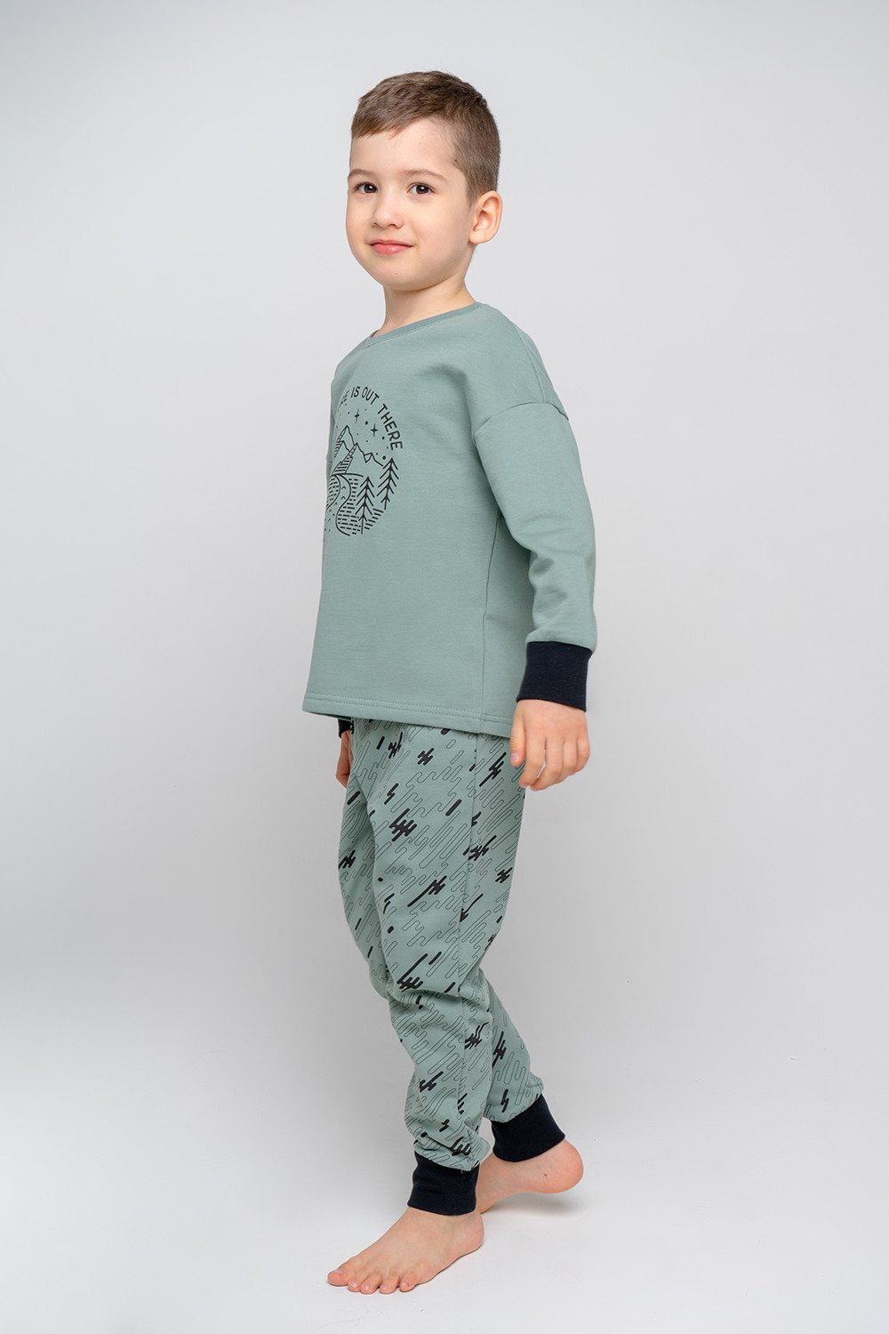 картинка Пижама для мальчика Crockid К 1547 полынь, быстрее ветра от магазина детских товаров ALiSa