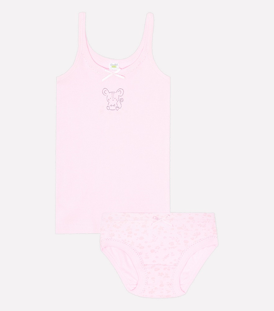 картинка Комплект для девочки Crockid К 1111 нежно-розовый + цветочный луг от магазина детских товаров ALiSa
