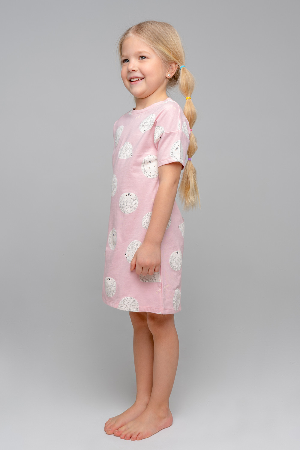 картинка Сорочка для девочки Crockid К 1148 розовый зефир, ежики от магазина детских товаров ALiSa