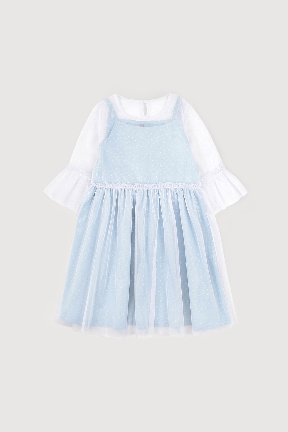 картинка Платье для девочки Crockid КР 5721 голубой, горошки к311 от магазина детских товаров ALiSa