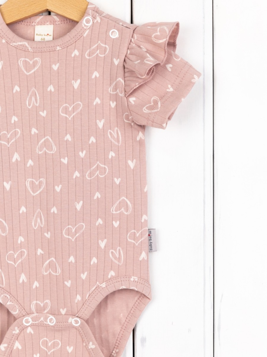картинка Боди для девочки Baby Boom Б144/2-И Молочные сердечки на пудре от магазина детских товаров ALiSa