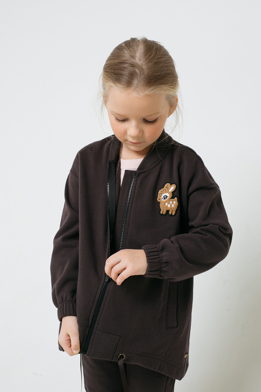 картинка Куртка для девочки Crockid КР 301434 черный кофе к295 от магазина детских товаров ALiSa