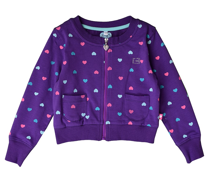 картинка Куртка для девочки Crockid КР 300089 аметист сердца к103  от магазина детских товаров ALiSa