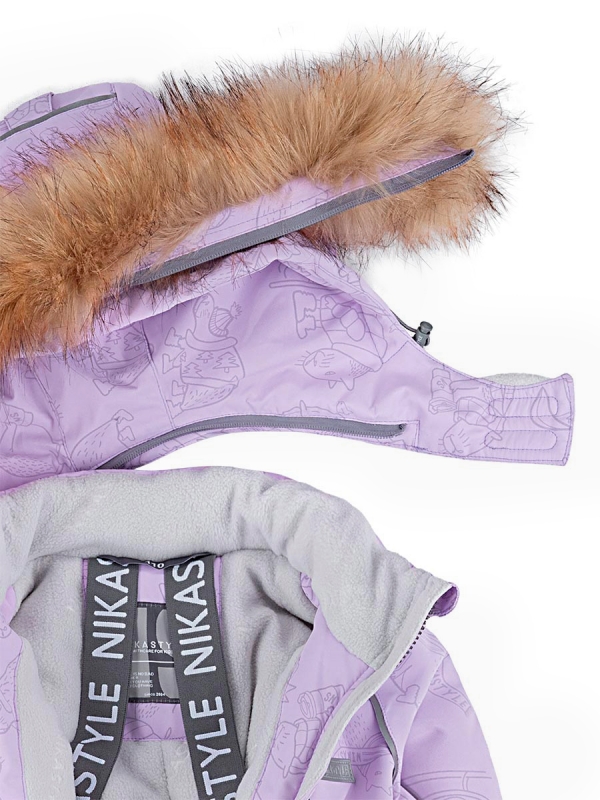 картинка Комбинезон зимний для девочки NIKASTYLE 8з2024 з24 Лаванда серый от магазина детских товаров ALiSa