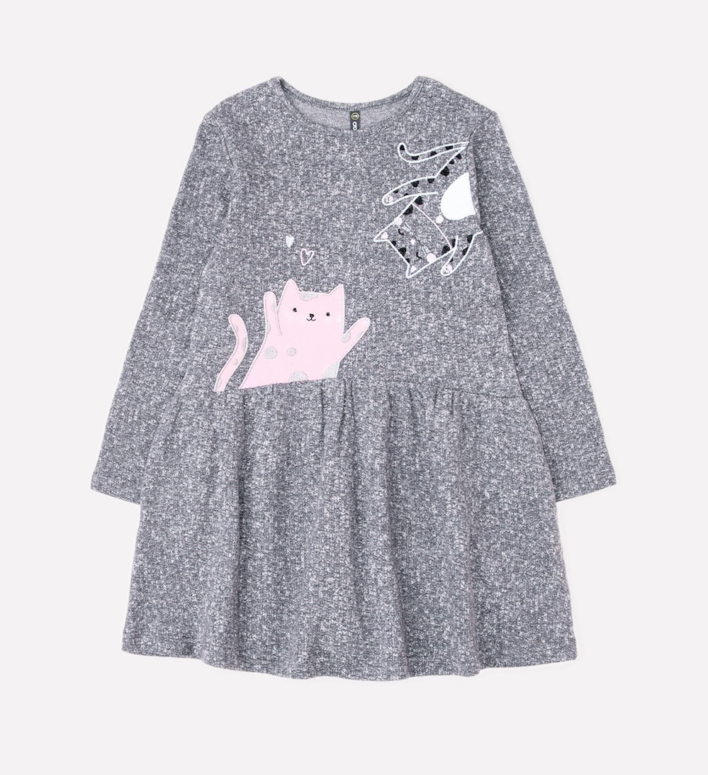 картинка Платье для девочки Crockid КР 5618 серый меланж от магазина детских товаров ALiSa