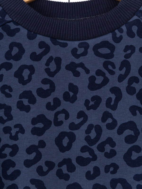 картинка Комплект для девочки Baby Boom КД534/1-Ф Леопард тёмно-синий от магазина детских товаров ALiSa