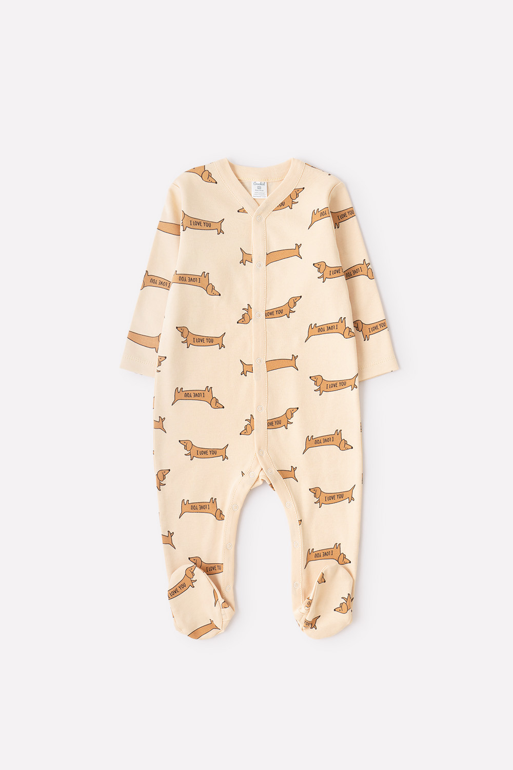 картинка Комбинезон детский Crockid К 6025 таксы на песочно-бежевом я116 от магазина детских товаров ALiSa