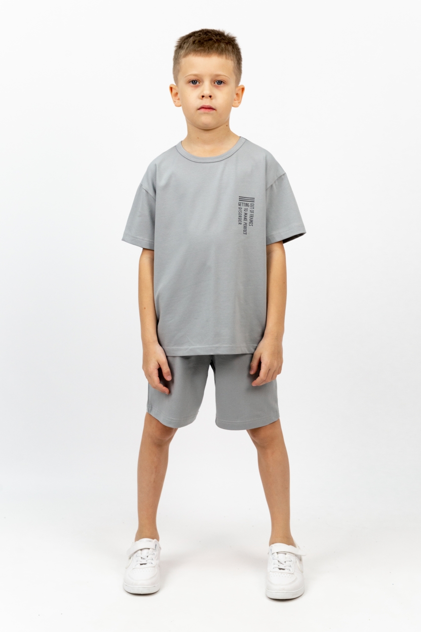 картинка Футболка для мальчика Baby Boom Ф154/3-К Серый Б119 от магазина детских товаров ALiSa