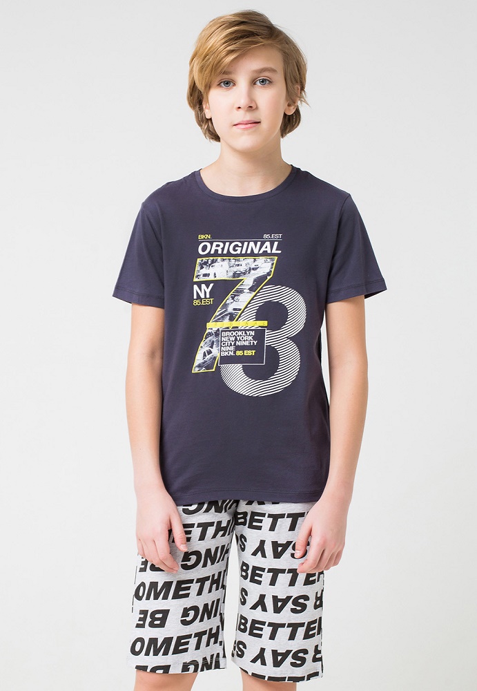 картинка Комплект для мальчика Crockid КБ 2606 темно-серый + серо-голубой меланж от магазина детских товаров ALiSa