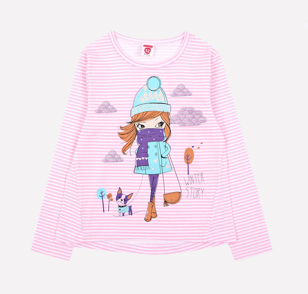 картинка Джемпер для девочки Crockid К 300855 розовая полоска от магазина детских товаров ALiSa