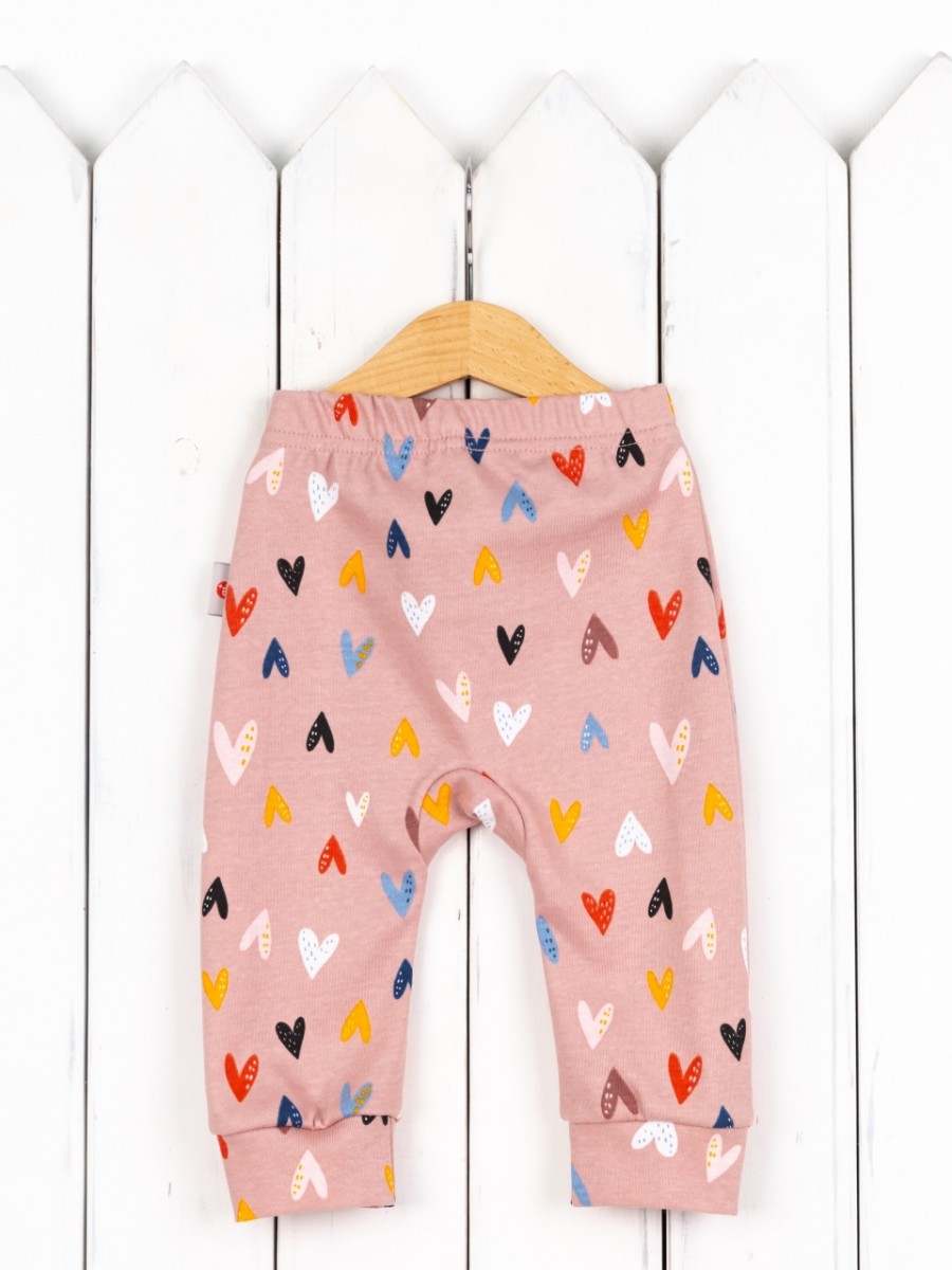 картинка Брюки для девочки Baby Boom П47/66-И Сердечки на бежевом от магазина детских товаров ALiSa