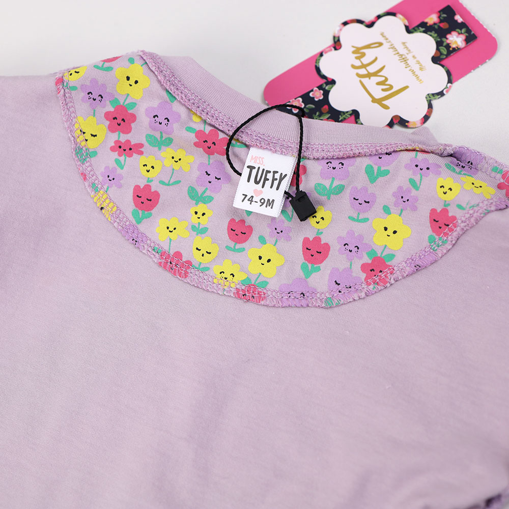 картинка Футболка с нашивкой для девочки DR 12736 Сиреневый от магазина детских товаров ALiSa