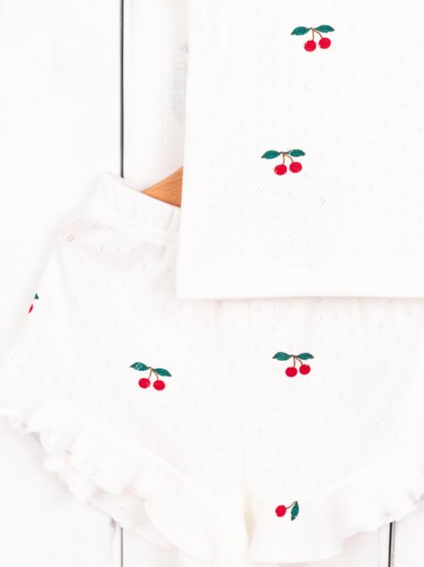 картинка Пижама для девочки Baby Boom КС21/5-Р Ажурная рибана Вишенки от магазина детских товаров ALiSa