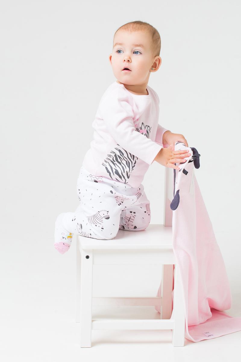 картинка Джемпер для девочки Crockid К 300869 нежно-розовый (веселые зебры) от магазина детских товаров ALiSa