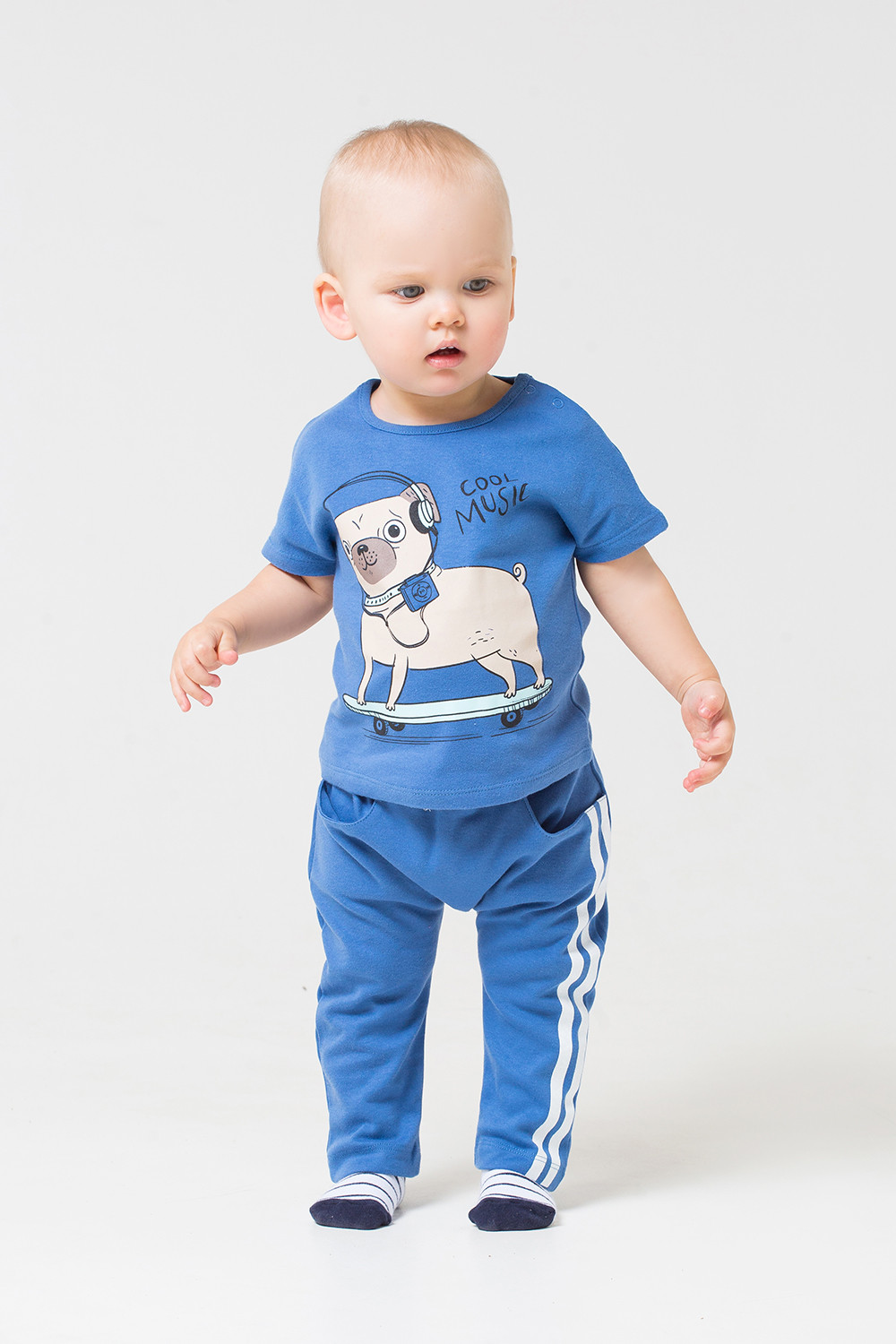 картинка Брюки для мальчика Crockid К 4780 теплый синий (кошки, собаки) от магазина детских товаров ALiSa