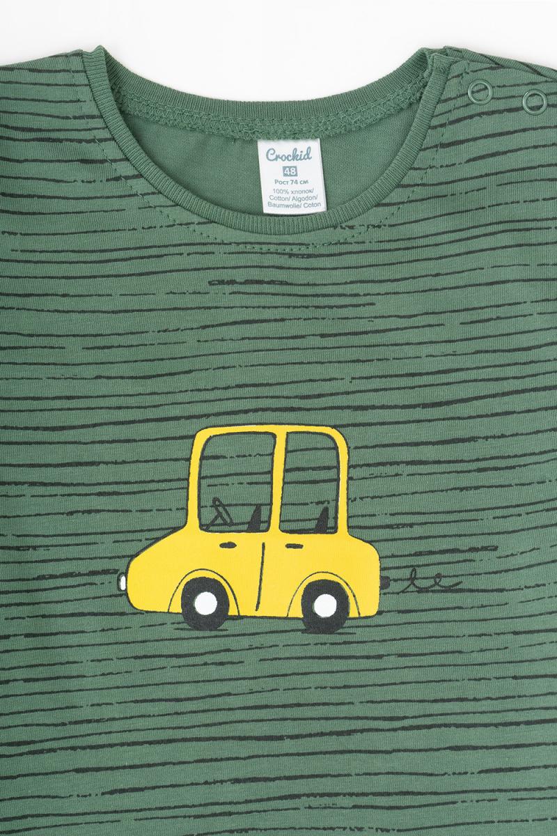картинка Футболка для мальчика Crockid К 301321 лесной мох, полоска от магазина детских товаров ALiSa