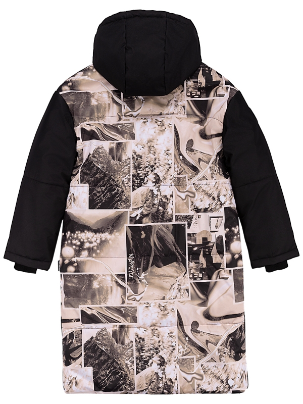 картинка Пальто зимнее для девочки NIKASTYLE 6з3224 Черный беж от магазина детских товаров ALiSa