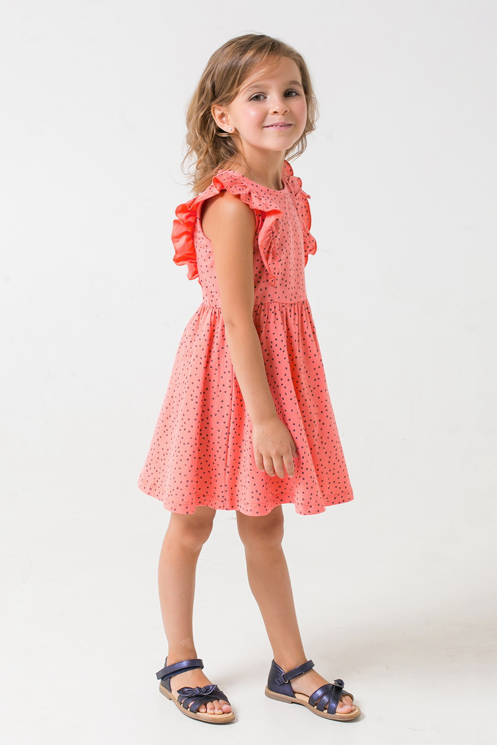 картинка Платье для девочки Crockid К 5690 коралл, маленькие крапинки к1262 от магазина детских товаров ALiSa