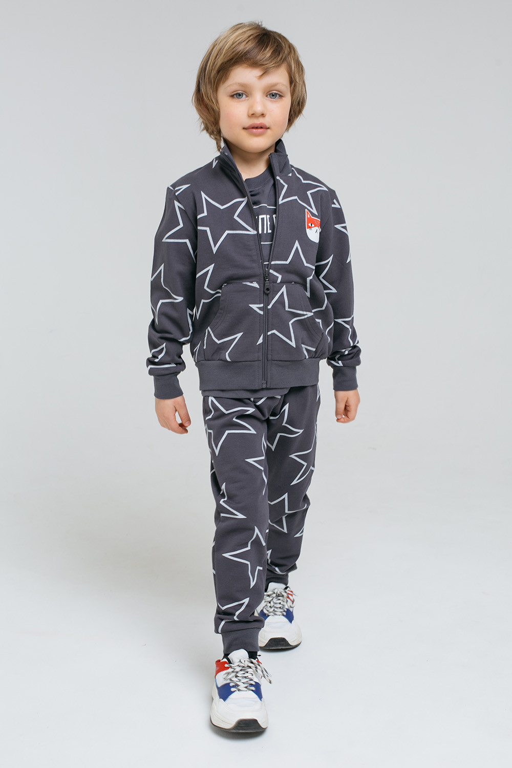 картинка Брюки для мальчика Crockid К 400059 темно-серый, звезды к1275 от магазина детских товаров ALiSa