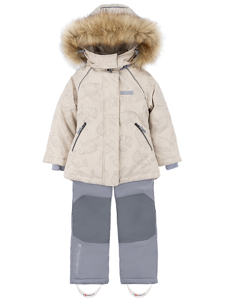 картинка Комплект зимний для девочки NIKASTYLE 7з0224 Беж серый от магазина детских товаров ALiSa