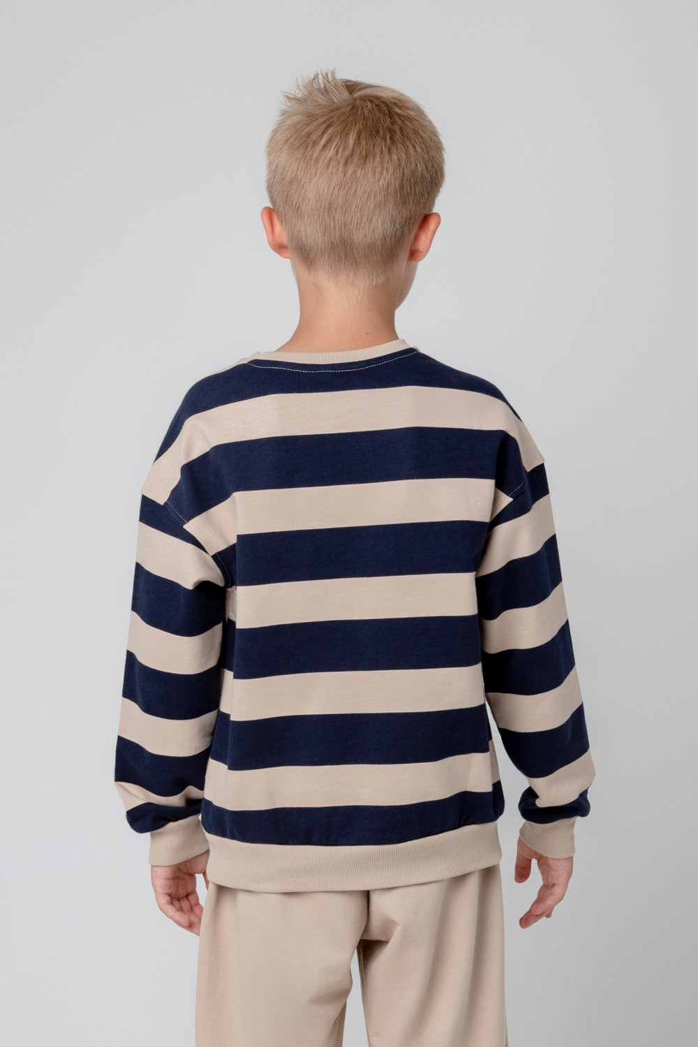 картинка Джемпер для мальчика Crockid КР 302043 темно-бежевый, полоска к388 от магазина детских товаров ALiSa