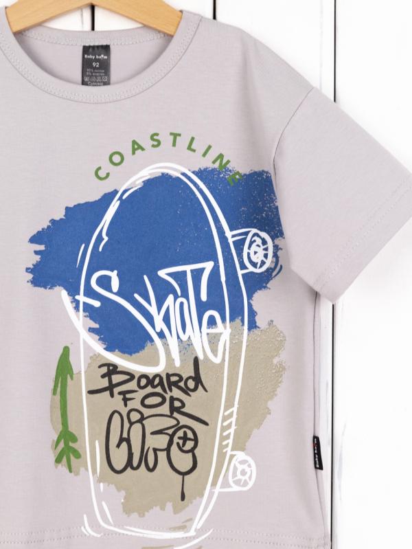 картинка Футболка для мальчика Baby Boom Ф154/7-К Светло-серый Б120 от магазина детских товаров ALiSa