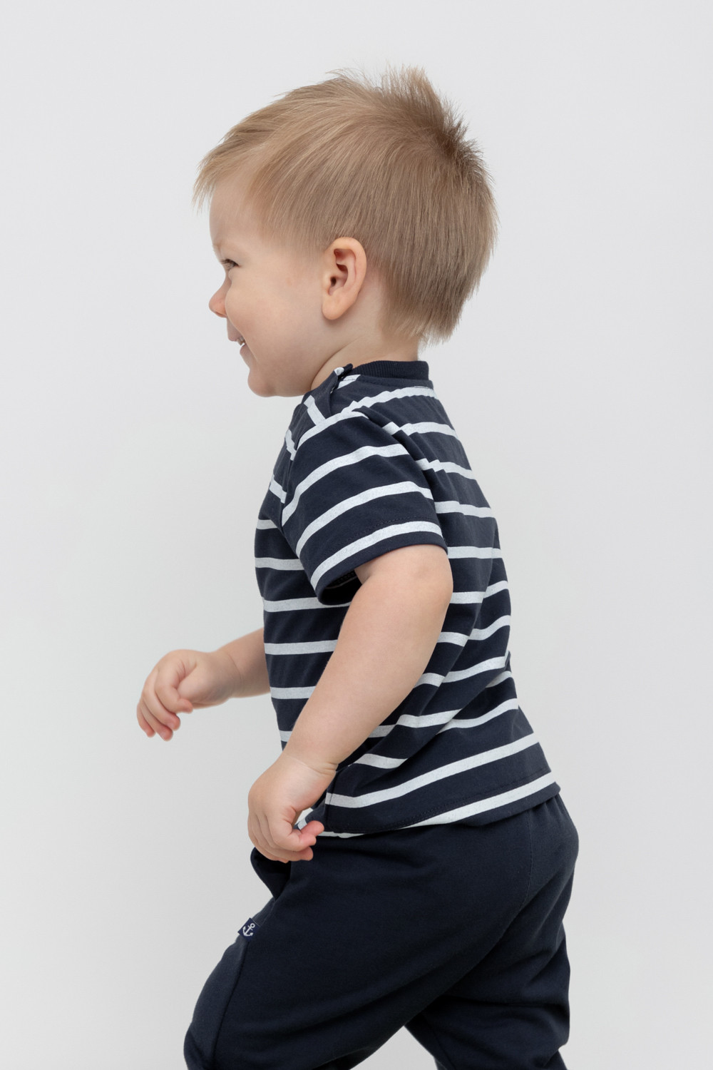 картинка Футболка для мальчика Crockid КР 302374 индиго, полоска к448 от магазина детских товаров ALiSa