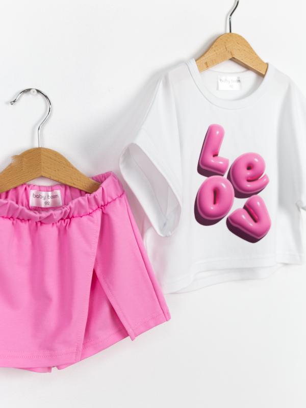 картинка Комплект для девочки Baby Boom КД555/1-К Белый + рзовый от магазина детских товаров ALiSa