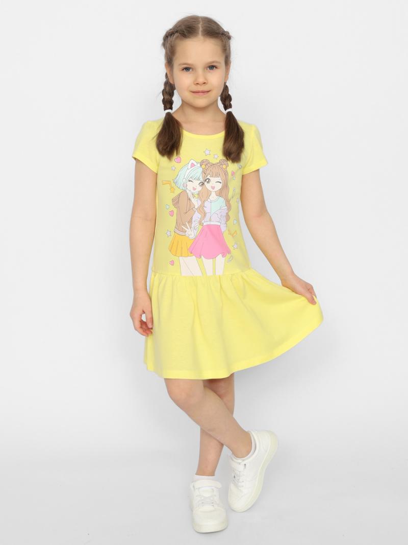 картинка Платье для девочки Cherubino CSKG 63659-30 Желтый от магазина детских товаров ALiSa