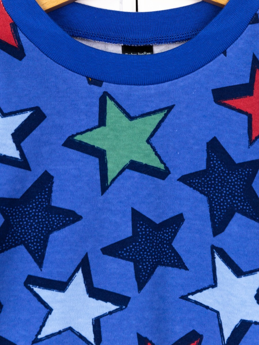 картинка Пижама для мальчика Baby Boom КС14/6-И Звёзды на синем + темно-синий от магазина детских товаров ALiSa