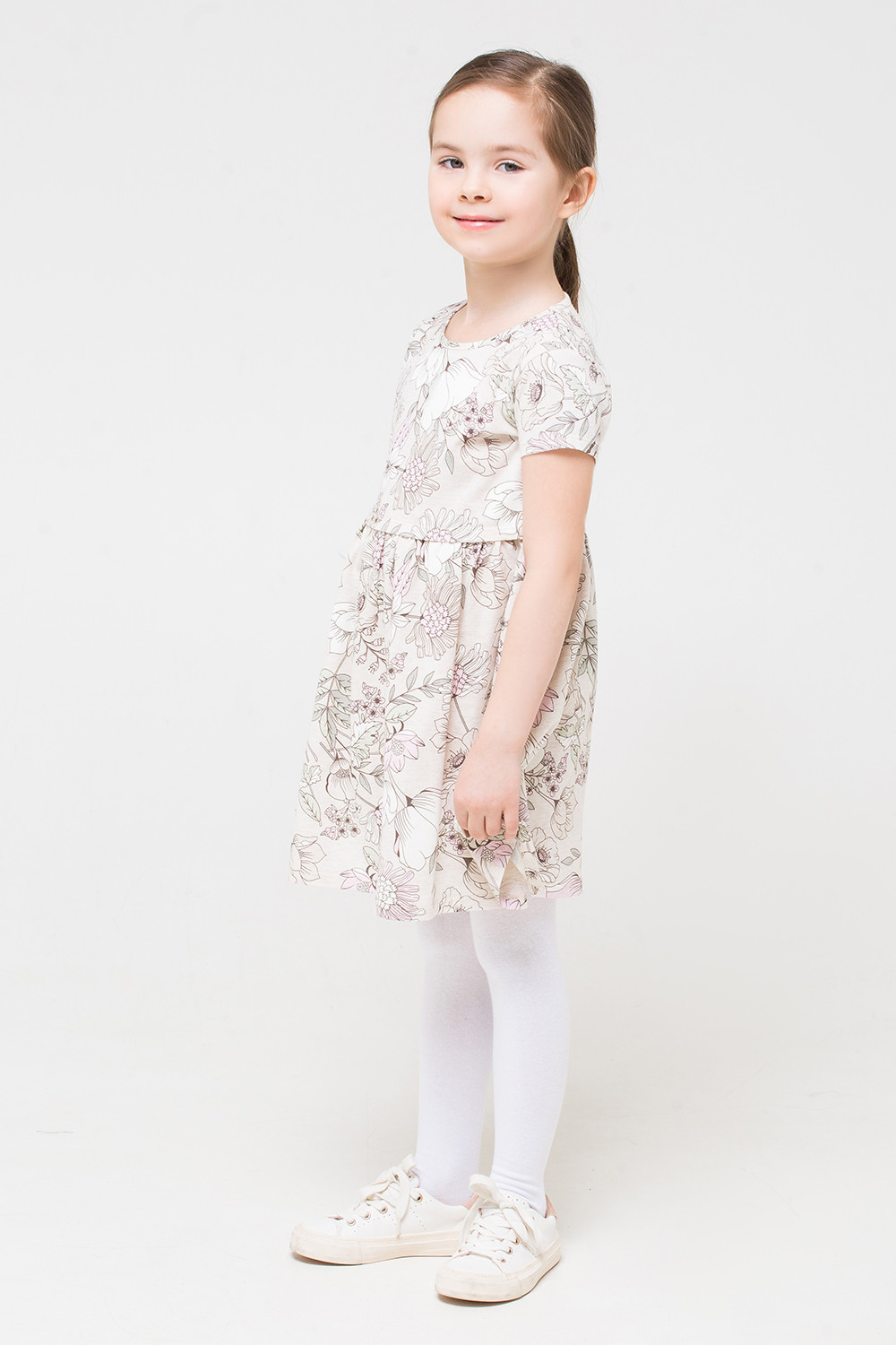 картинка Платье для девочки Crockid КР 5626 светло-бежевый меланж, разноцветие к273 от магазина детских товаров ALiSa