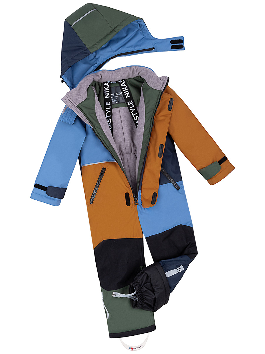 картинка Комбинезон зимний для мальчика NIKASTYLE 8з2123 джинсовый кэмел от магазина детских товаров ALiSa