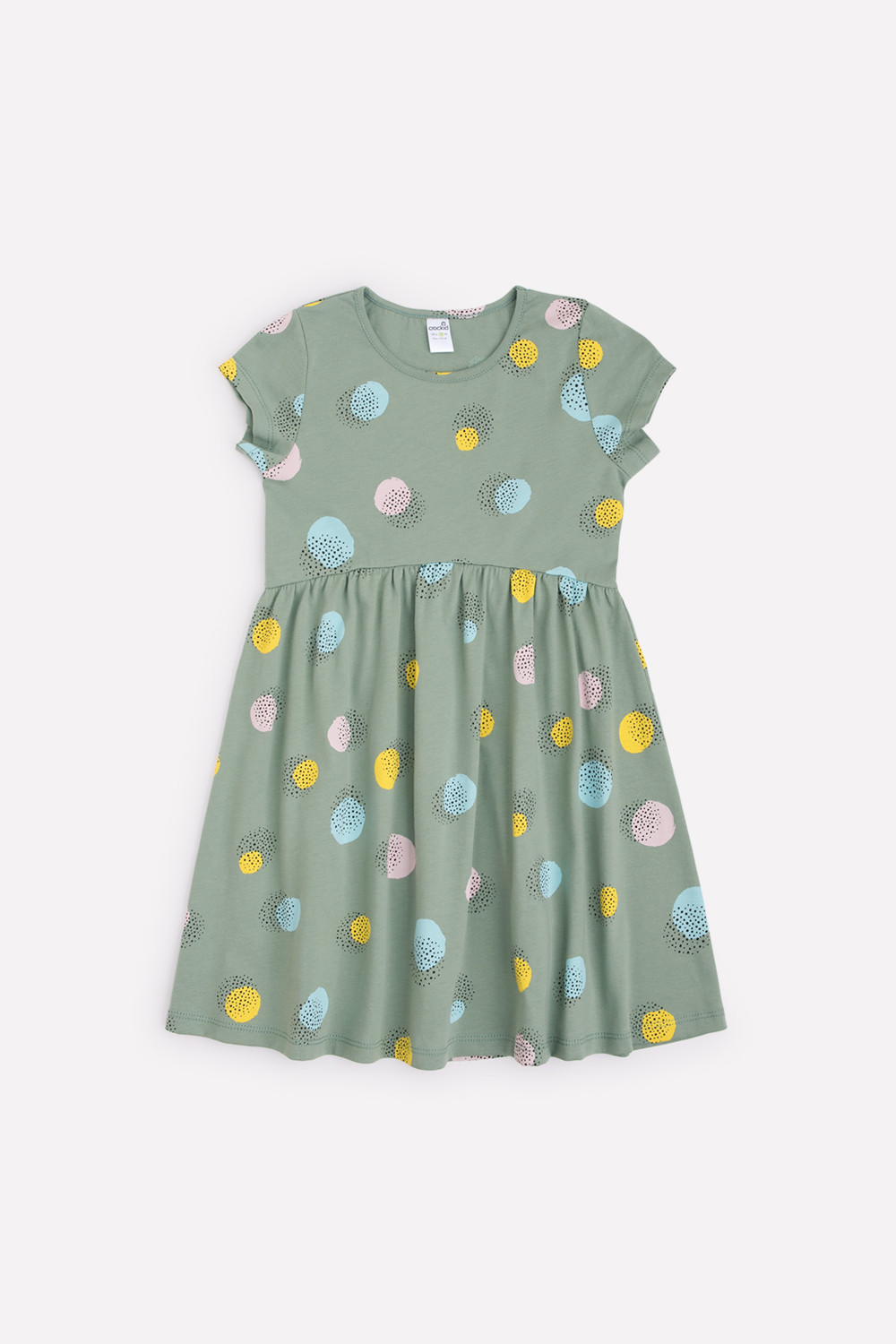 картинка Платье для девочки Crockid К 5653 милитари, цветные шарики к1266 от магазина детских товаров ALiSa