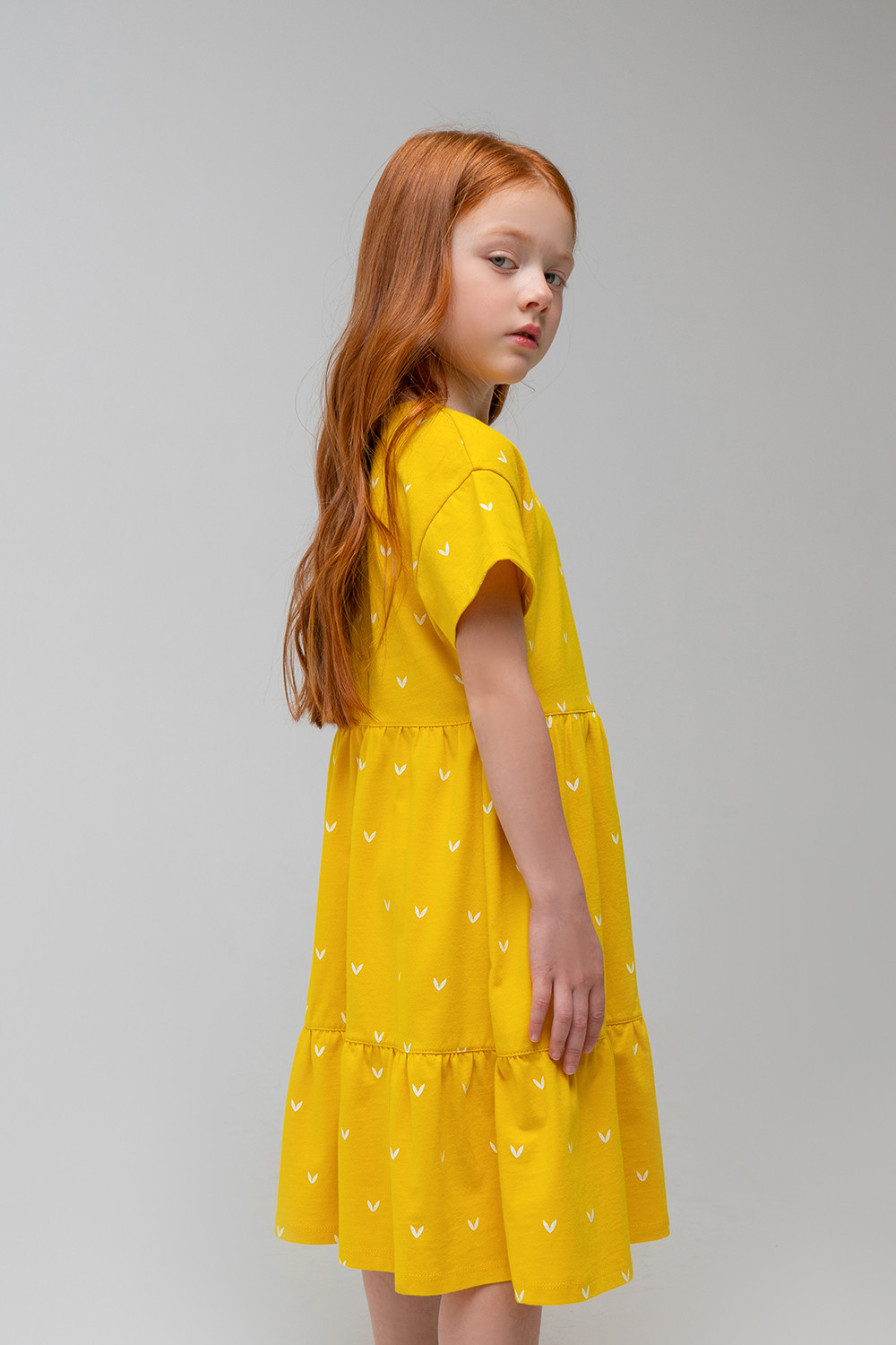 картинка Платье для девочки Crockid КР 5735 горчица, галочки к337 от магазина детских товаров ALiSa
