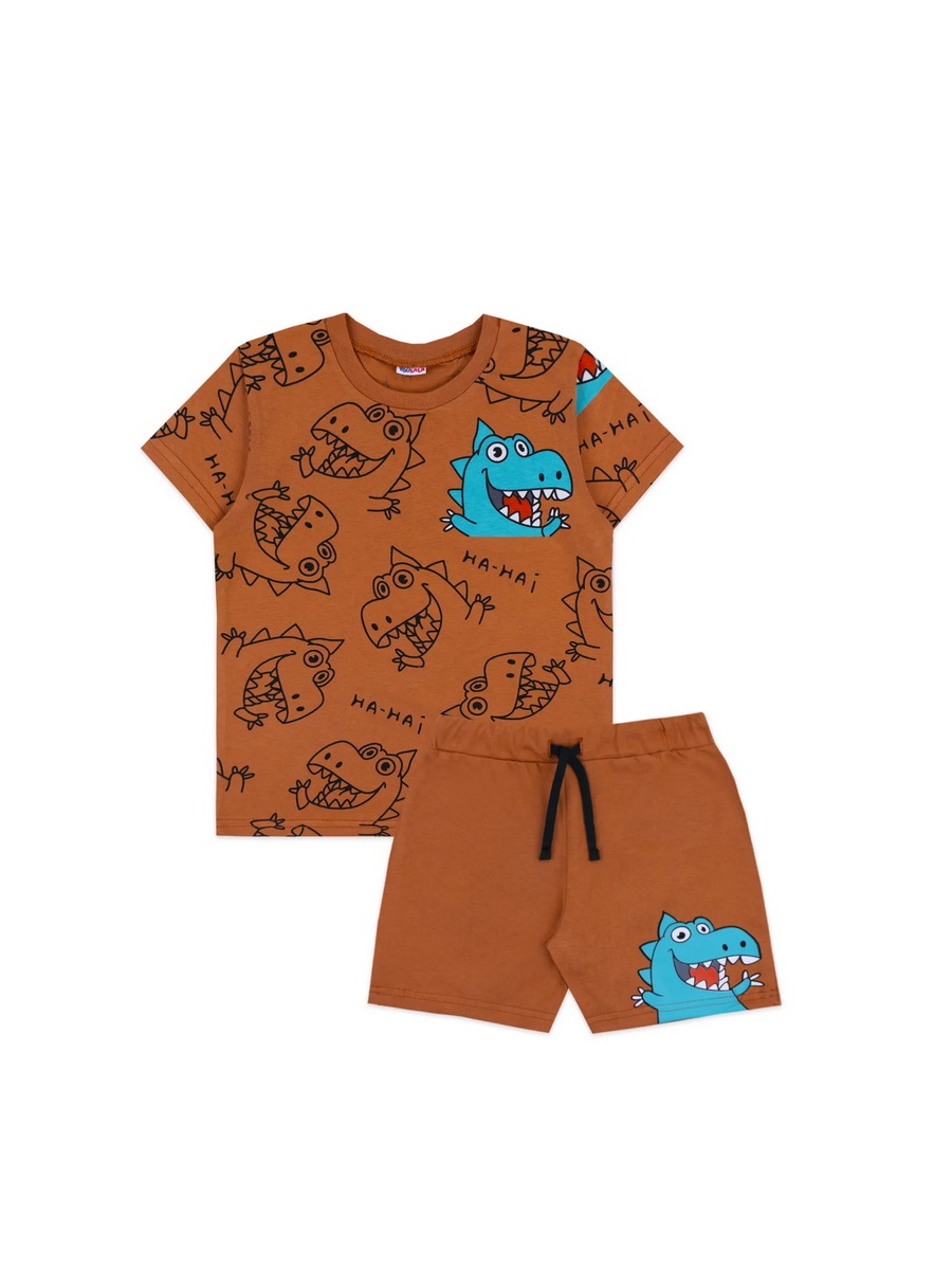 картинка Комплект для мальчика YLA 7752102605 Рыжий динозавры от магазина детских товаров ALiSa