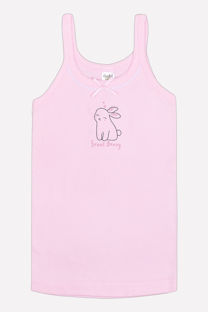 картинка Майка для девочки Crockid К 1082 розовый (сонные зайчики) от магазина детских товаров ALiSa