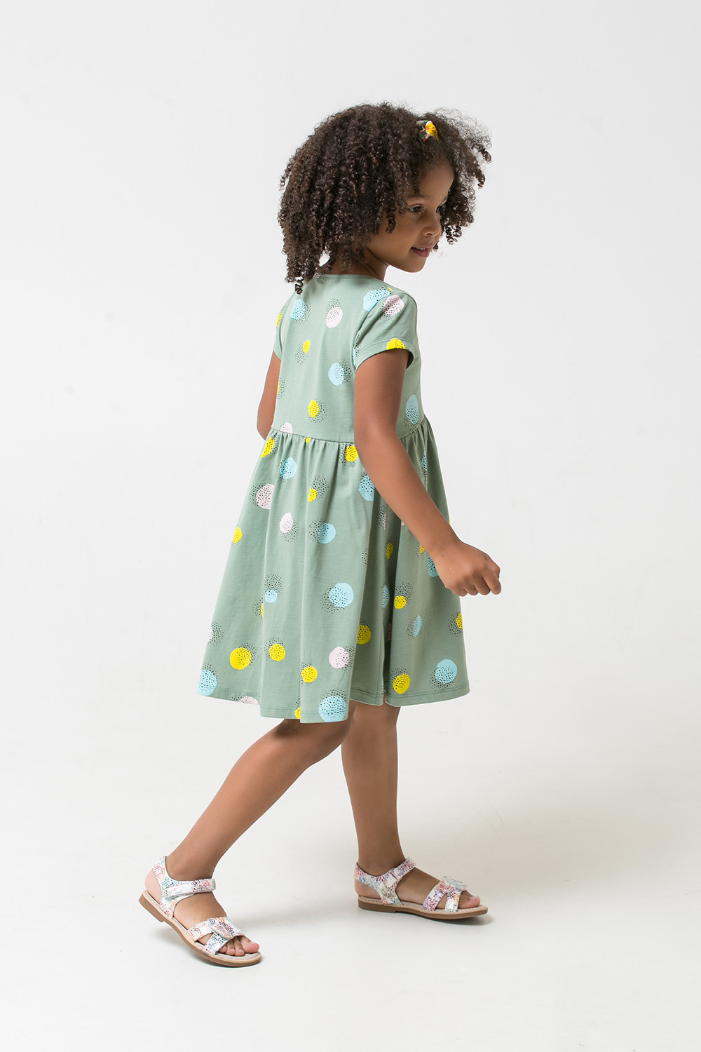 картинка Платье для девочки Crockid К 5653 милитари, цветные шарики к1266 от магазина детских товаров ALiSa
