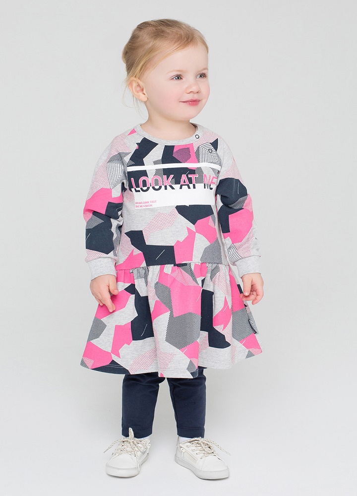 картинка Платье для девочки Crockid КР 5475 геометрия на меланже к189 от магазина детских товаров ALiSa