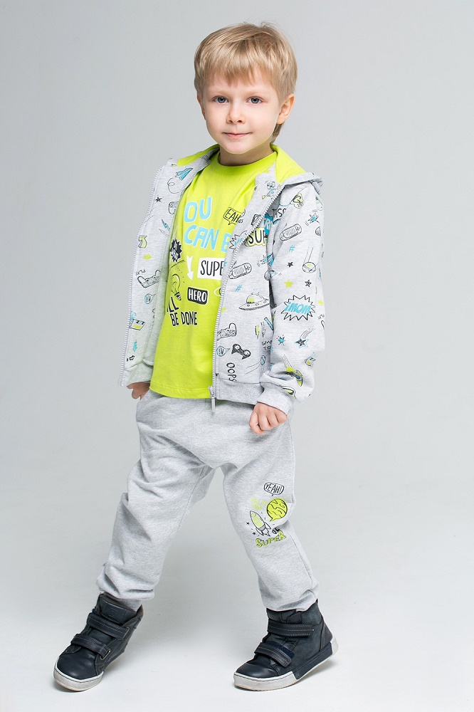 картинка Брюки для мальчика Crockid К 4494 серо-голубой меланж к120 от магазина детских товаров ALiSa